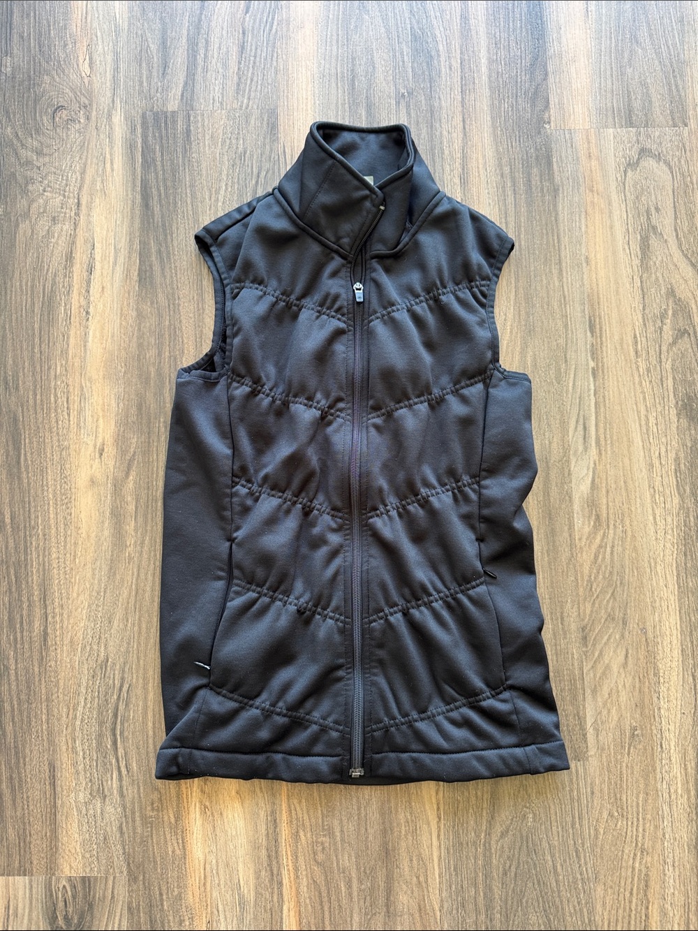 Athleta Black Quilted Sleeveless Vest Sz S